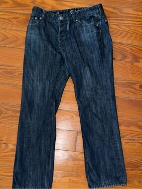 Affliction Jeans Men's 33x30 Ace Slim Straight Blue Denim 100% Cotton
